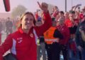 Locura ‘grana’: Multitudinario recibimiento al Real Murcia en el Enrique Roca antes del derbi